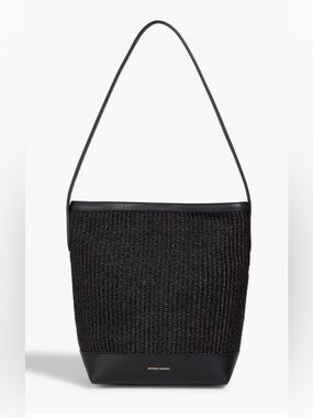 Mansur Gavriel Black Raffia everyday Cabas Bag